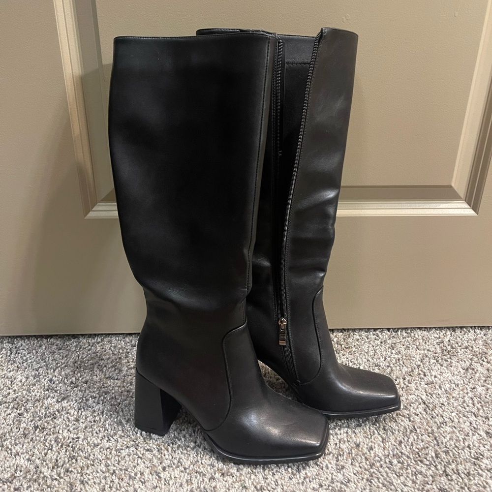 Black knee high boots